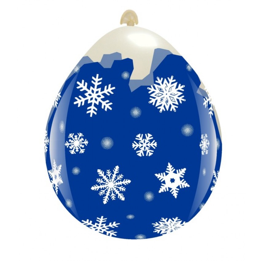 Palloncini Decorati 18" Fiocchi di Neve Ghiacciati